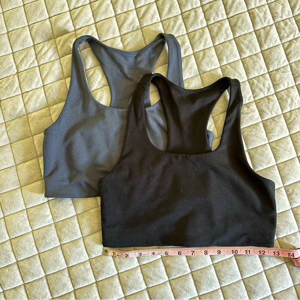 Quince Ultra-Soft Scoop-Neck Longline Bra (2 - 1 black 1 blue)